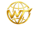 A gold-colored circular logo featuring a stylized 'W' and 'J' intertwined with a globe and arrow design, centered on a plain white background.